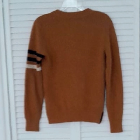 I'm David Mustard Blue White Striped Grandpa Cardigan Sweater With Pockets Prep - Picture 2 of 5